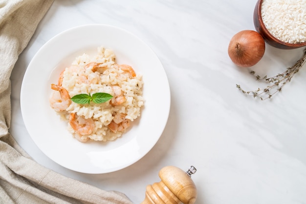 risotto italiano con camarones