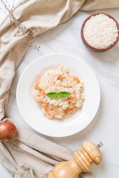 risotto italiano con camarones