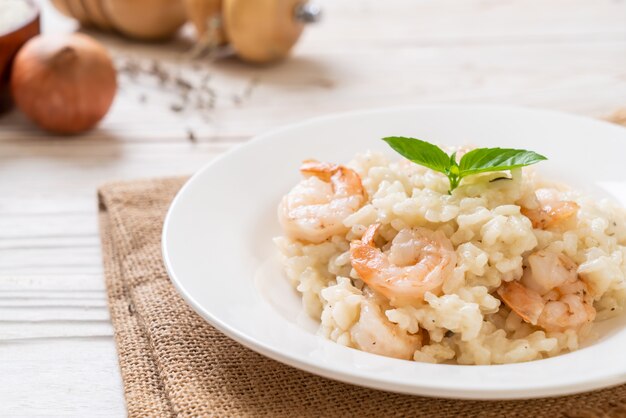 risotto italiano con camarones