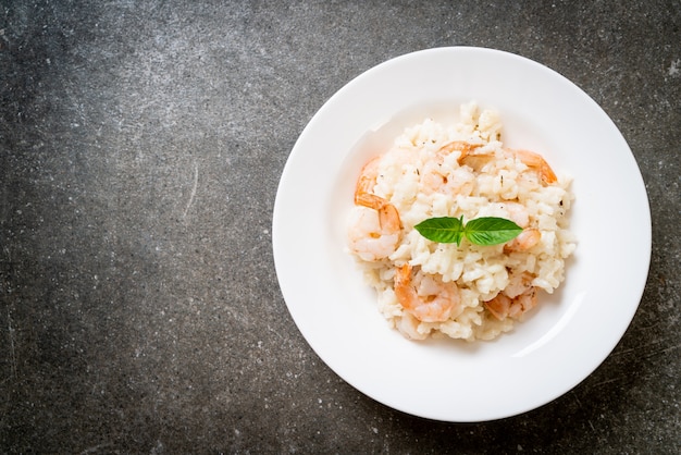 risotto italiano con camarones