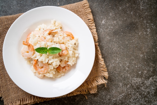 risotto italiano con camarones