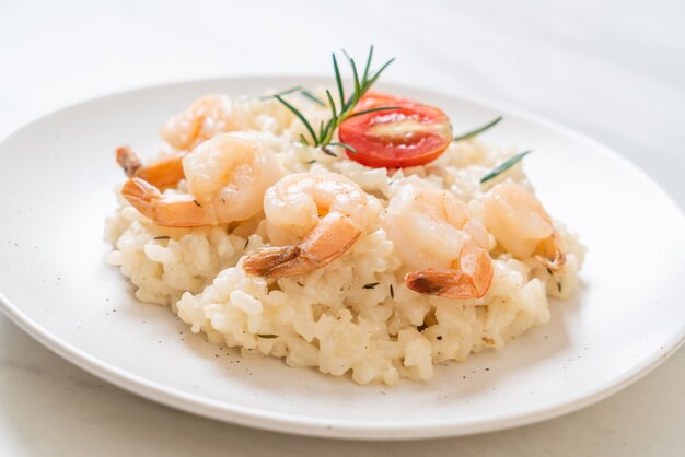 risotto italiano con camarones