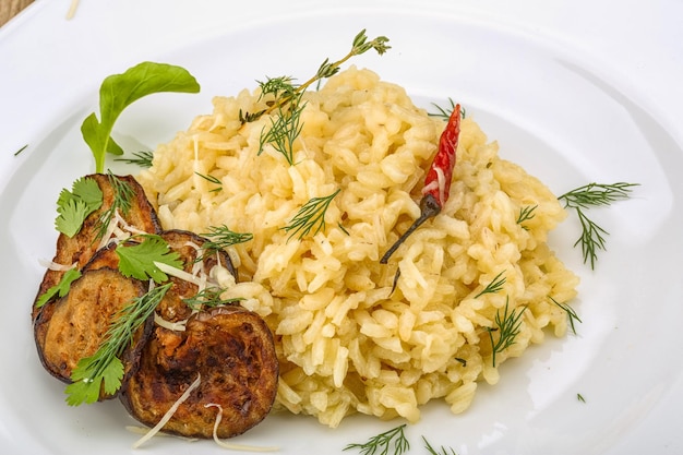 Risotto mit Auberginen