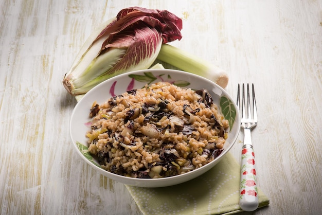 Risotto mit Chicorée und Lauch