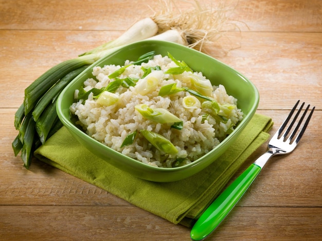 Risotto con puerro