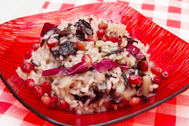 Risotto De Radicchio En Plato