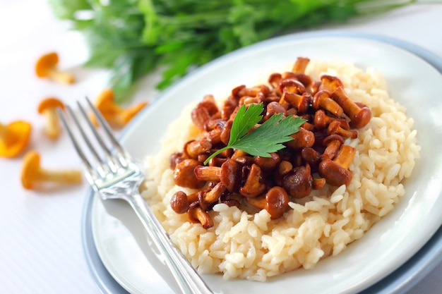 Risotto con rebozuelos