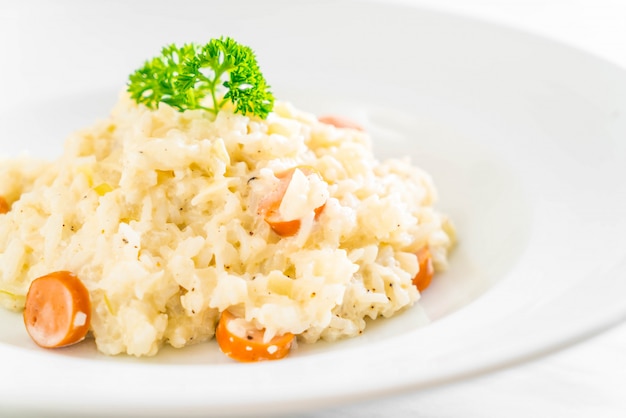 risotto con salchicha