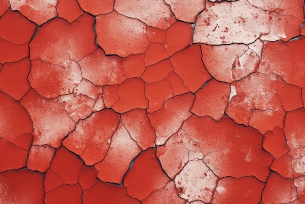 Rissige rote Zementtextur, Hintergrund, generative KI