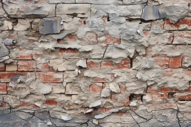 Foto rissige ziegelsteinmauern, anzeichen von verschleiß