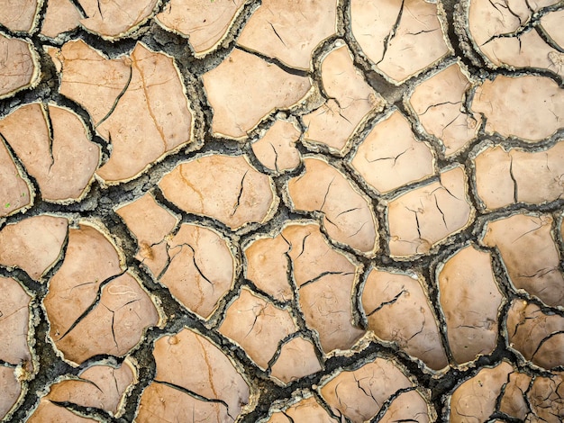 Rissiger Boden in Draufsicht für Hintergrund oder Grafikdesign mit dem Konzept von Dürre und Tod