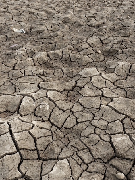 Rissiger trockener Boden. Klimawandel, globale Erwärmung, Dürre.