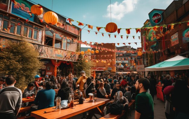 Los ritmos de un bullicioso festival callejero IA generativa