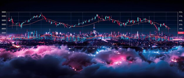 Ritmos geopolíticos Flutuações de ações Conceito visualizado Economia global Estratégias de investimento Volatilidade do mercado Tendências financeiras Análise de dados