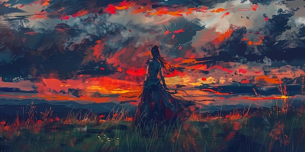 Ritter-Mädchen mittelalterliche Illustration Desktop-Hintergrund