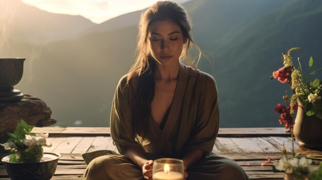 Foto rituais de atenção plena capturando a beleza das cerimônias de chá diário e reflexão