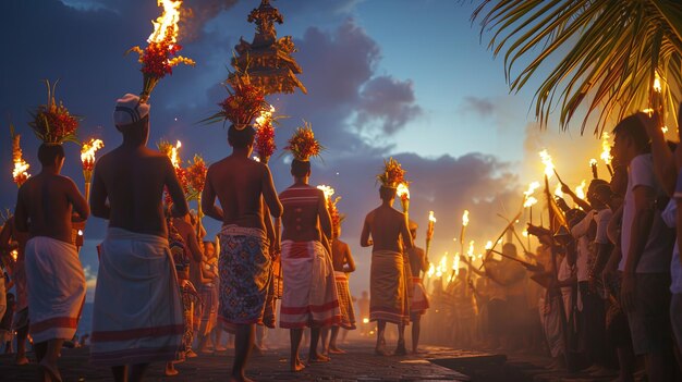 Rituais de limpeza da comunidade Nyepi