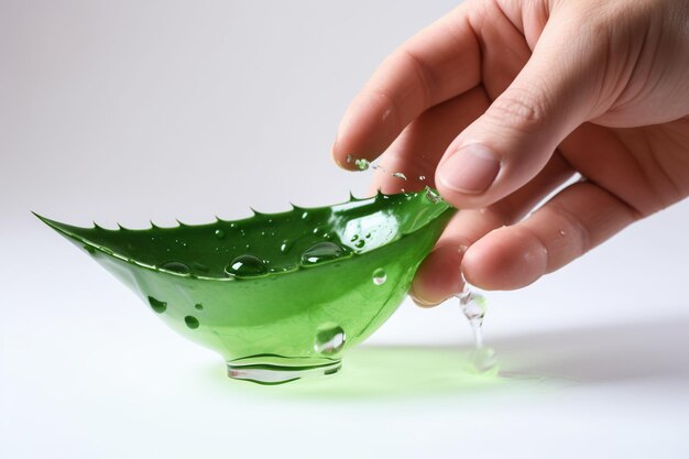 Foto ritual de cuidado de la piel nutritivo mediante la aplicación de gel de aloe vera