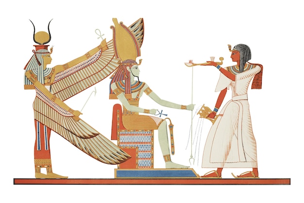 Ritual egípcio png ilustração vintage desenho antigo em fundo transparente