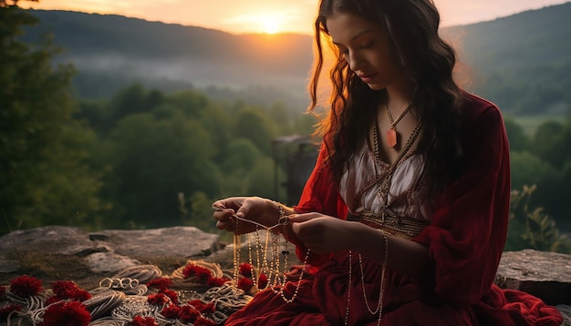 el ritual de la madrugada de fijar Martisor a la ropa