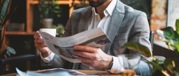 Foto ritual matinal uma pausa de café de um empresário