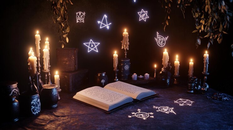 Ritual místico con la luz de las velas