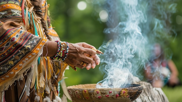 Foto rituale, die das körperliche und geistige wohlbefinden durch tradition fördern