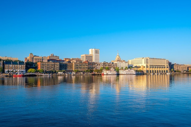 Riverfront del centro de Savannah en Georgia