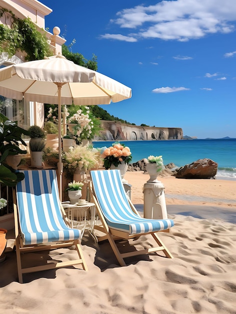 Riviera Francesa Mediterrânea à beira-mar Backdrop Beachfront Vie Design Criativo Live Stream Background