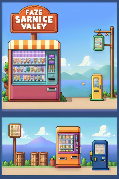 Roadside Convenience 64Bit Pixel Art inspiriert von Stardew Valley