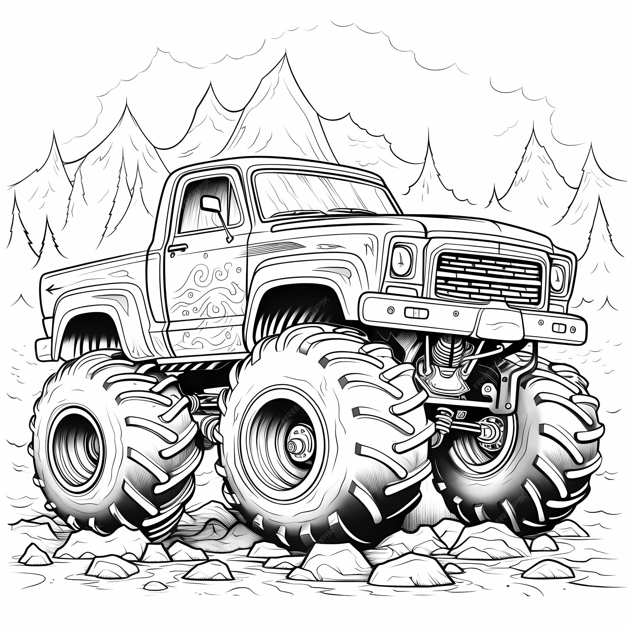 Livro Para Colorir Monster Trucks - Alegres