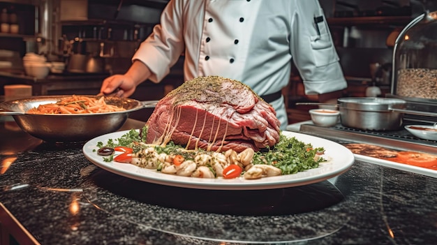 Roastbeefgericht aus gebratenem Rindfleisch