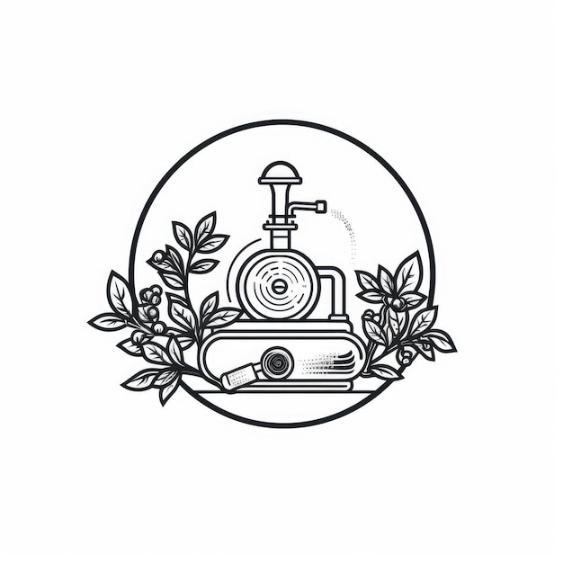 Foto roastmaster kreiert exquisites kaffeearoma-vektor-logo-design in auffälligem schwarz und weiß