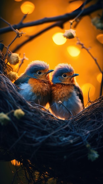 Robin-Küken im Nest