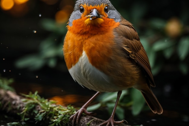 Foto robin pássaro na natureza com um belo fundo desfocado