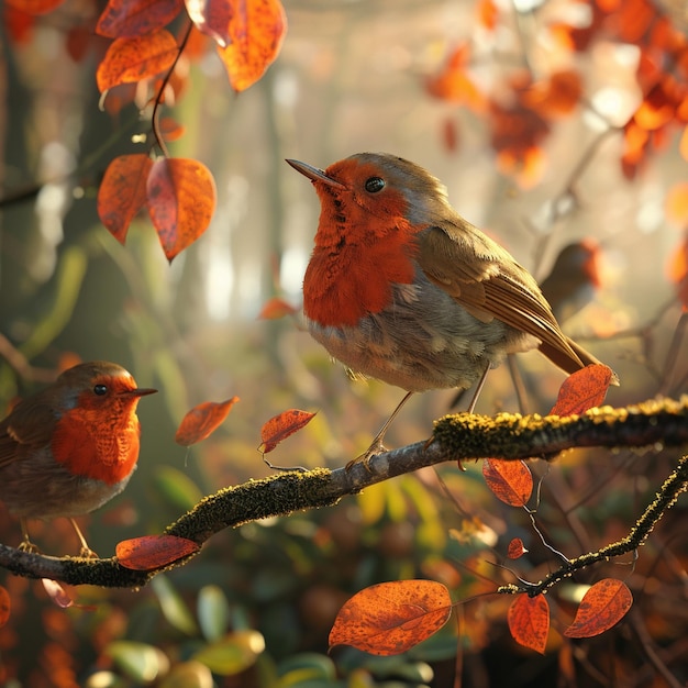 Robin Red sitzt auf einem Baum