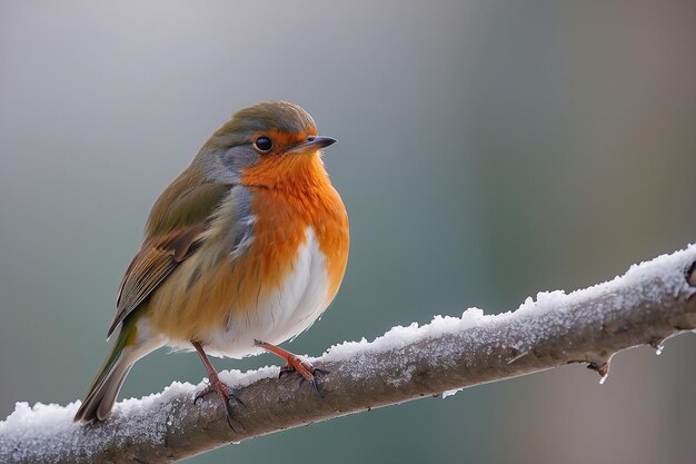 Foto robin redbreast en invierno