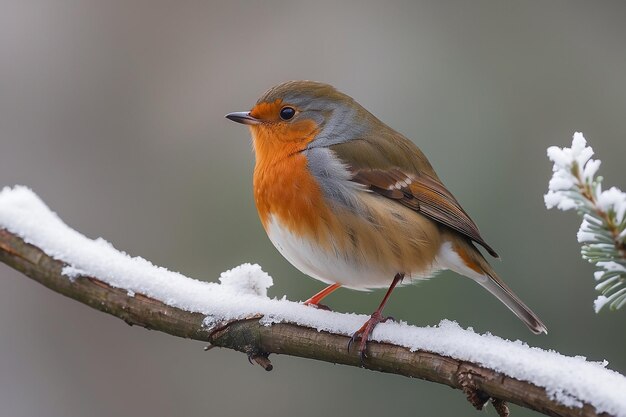 Foto robin redbreast en invierno