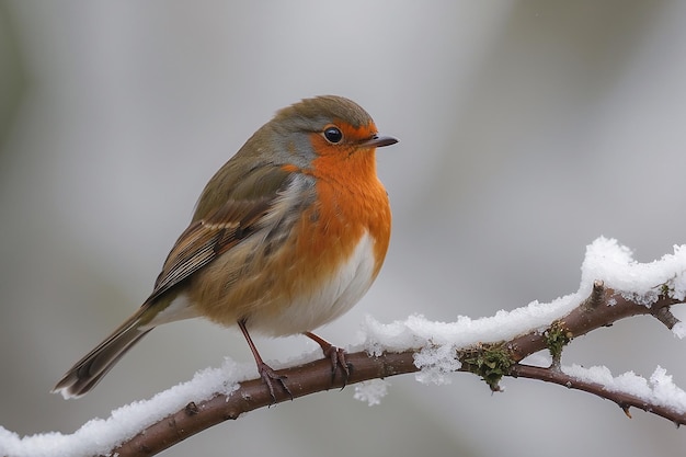 Foto robin redbreast en invierno