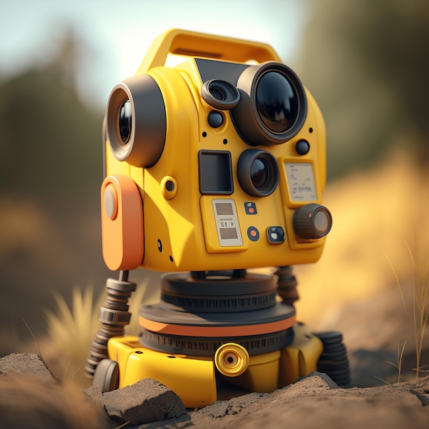 Robô amarelo inteligência artificial moderna Generative AI