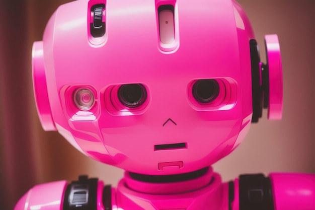 Robô andróide rosa bonito IA generativa