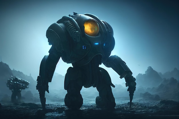 Robô de combate militar cinematográfico de ficção científica robô de videogame