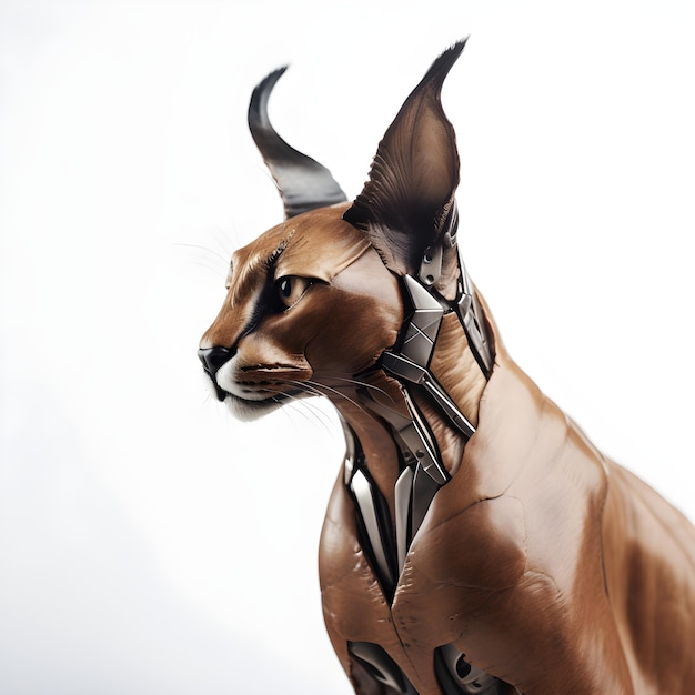 Robô de gato caracal mecânico