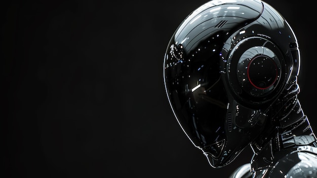 Foto robô de ia com fundo preto neutro