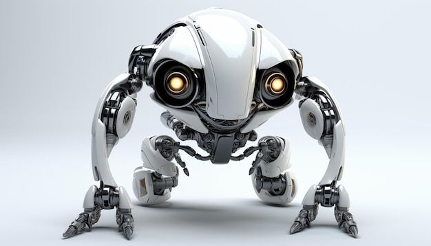 Robô futurista em fundo branco