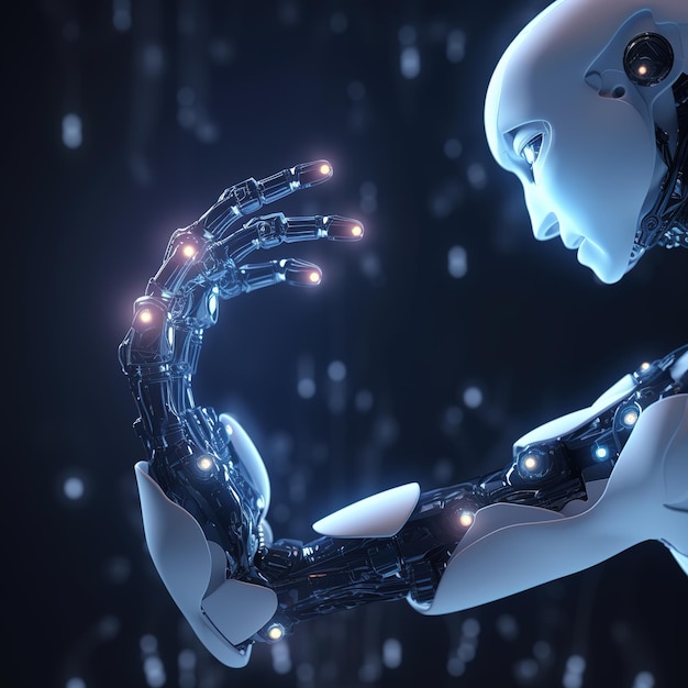 Robô futurista gerado pela inteligência artificial AI