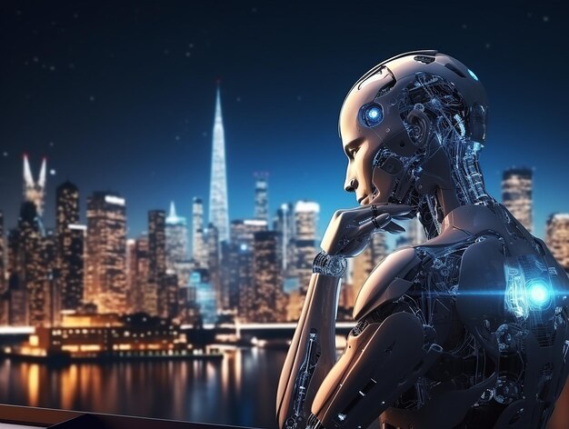 Robô Humanóide com Rede Industrial Modelo 3D