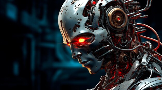 robô mulher ciborgue em inteligência artificial