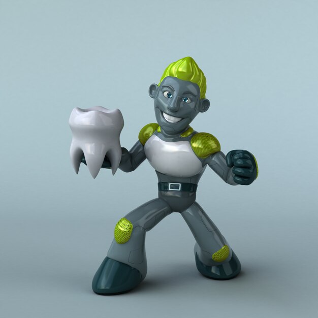 Robô verde - personagem 3D