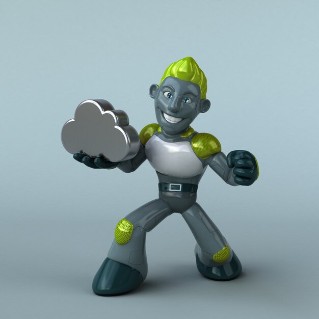 Robô verde - personagem 3D